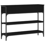 Console Table with Drawer with Shelf Black oak 100 x 25 x 75 cm - Low Angle