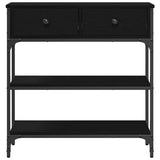Console Table Black Oak 72.5 x 25 x 75 cm Engineered Wood
