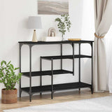 Console Table with Shelf Black oak 100 x 35 x 75 cm