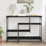 Console Table with Shelf Black oak 100 x 35 x 75 cm - Top-Down View