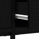 TV Cabinet 200 x 25 x 44 cm Black oak Engineered wood