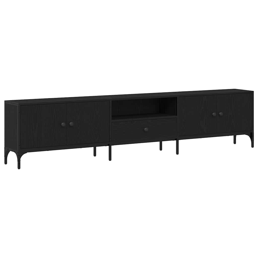 TV Cabinet Black oak 200 x 25 x 44 cm Engineered wood