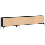 TV Cabinet Black oak 200 x 25 x 44 cm Engineered wood - Low Angle