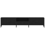 TV Cabinet Black oak 200 x 25 x 44 cm Engineered wood - Rear View
