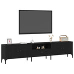 TV Cabinet 200 x 25 x 44 cm Black oak Engineered wood