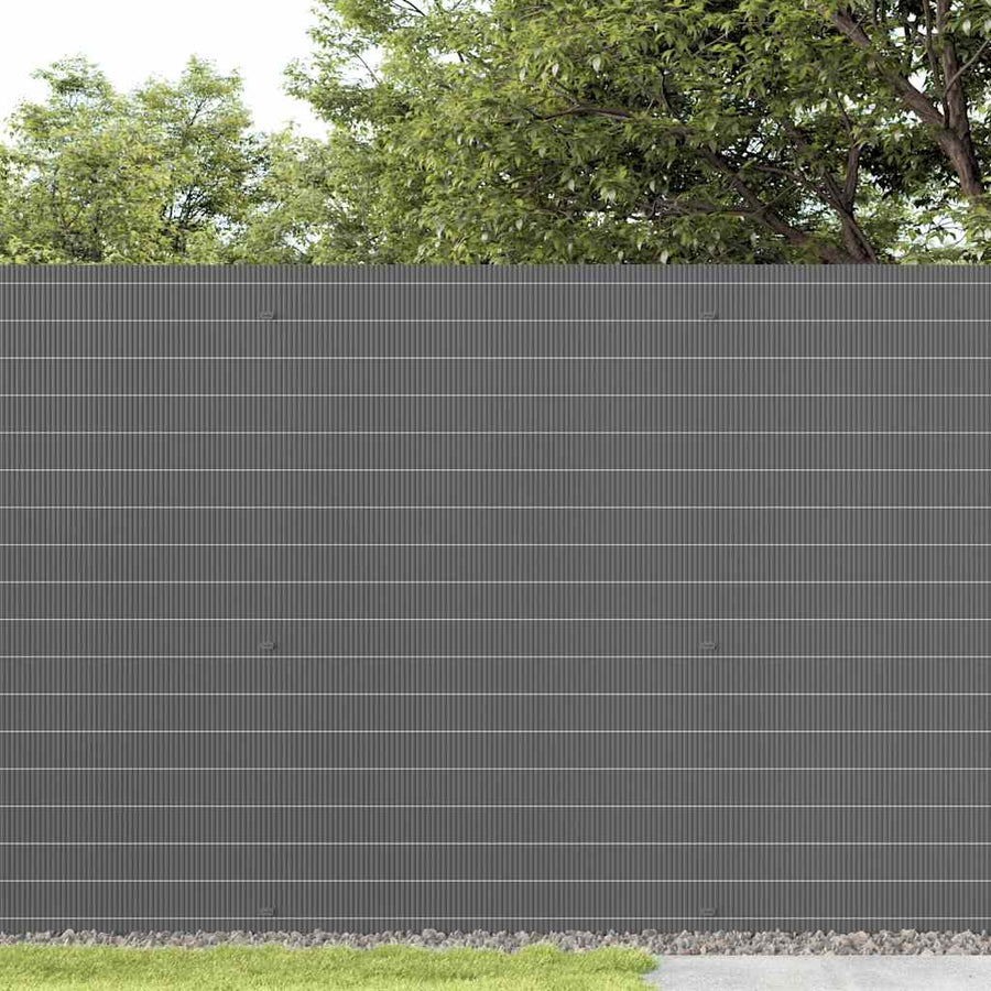 Garden Fence Double-Sided Grey 1.8x5 m PVC
