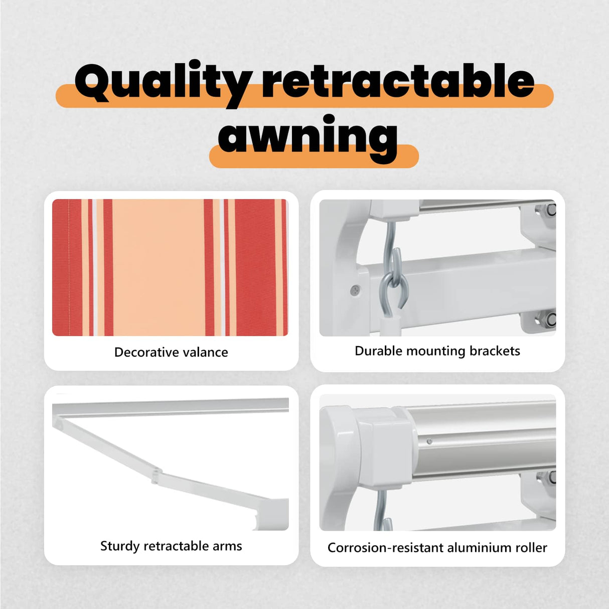 Retractable Awning Yellow and Orange 300 x 250 cm