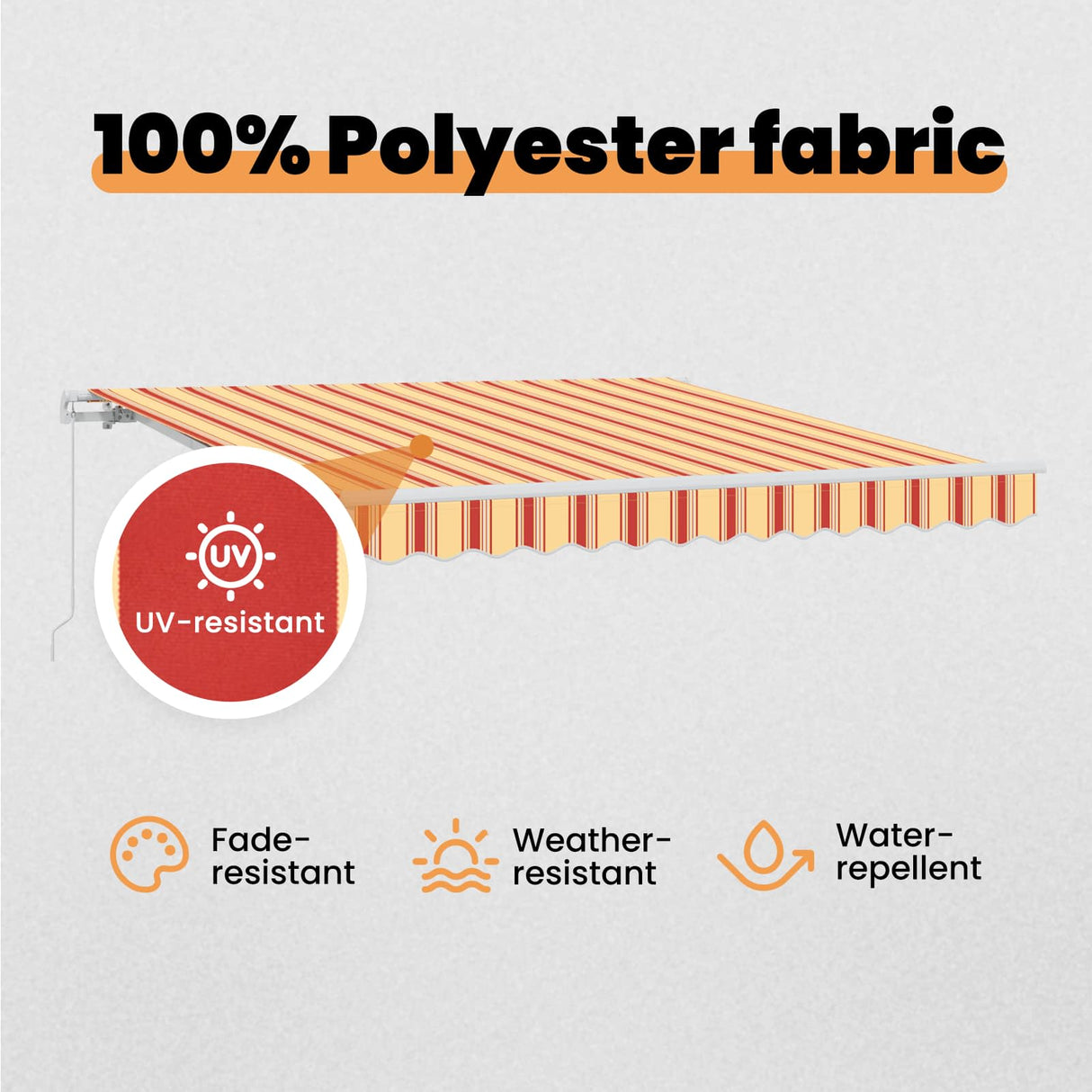 Retractable Awning Yellow and Orange 300 x 250 cm