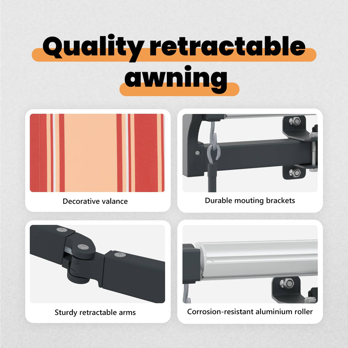 Retractable Awning Yellow and Orange 300 x 250 cm