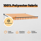 Retractable Awning Yellow and Orange 300 x 250 cm - Extra Image
