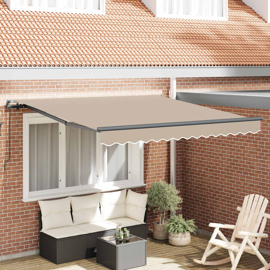 Manual Awning 3 x 2.5 m Beige 100% Polyester