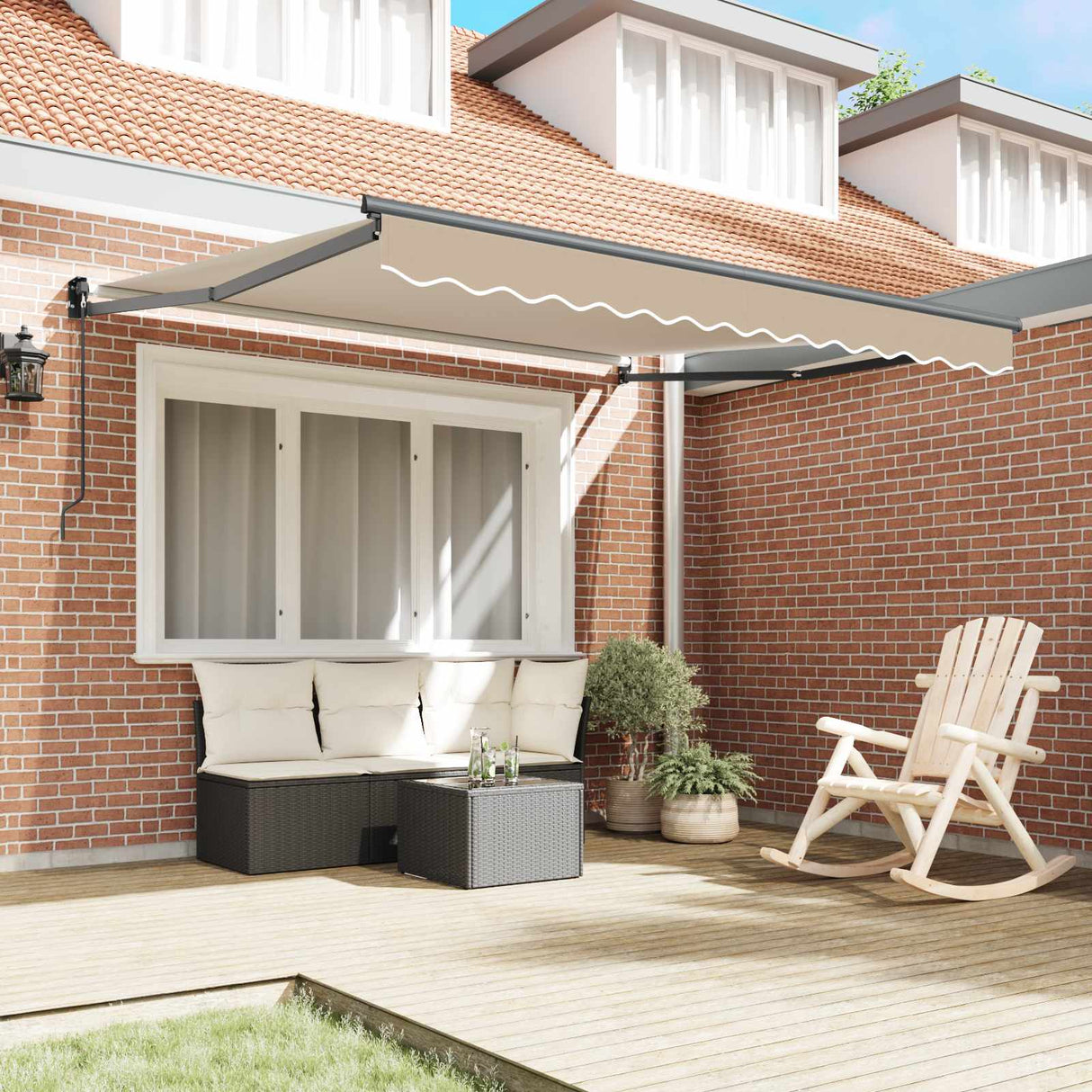 Retractable Awning Beige 300 x 250 x 165 cm