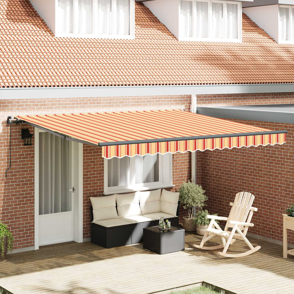 Retractable Awning Yellow and Orange 400 x 300 cm