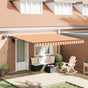 Manual Awning with Solar LED 4 x 3 m Yellow and Orange Stripe