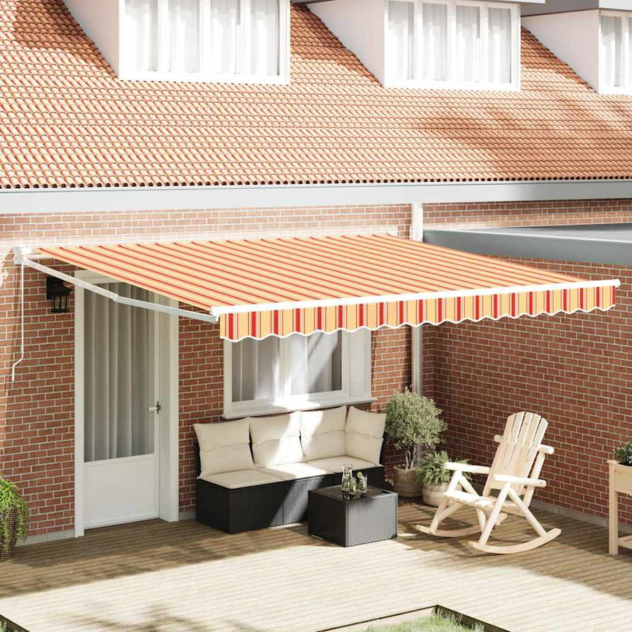 Retractable Awning Yellow and Orange 400 x 300 cm