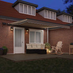 Manual Awning with Solar LED 4 x 3 m Beige 100% Polyester