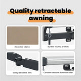 Retractable Awning Beige 400 x 300 cm Fabric and Aluminium - Low Angle
