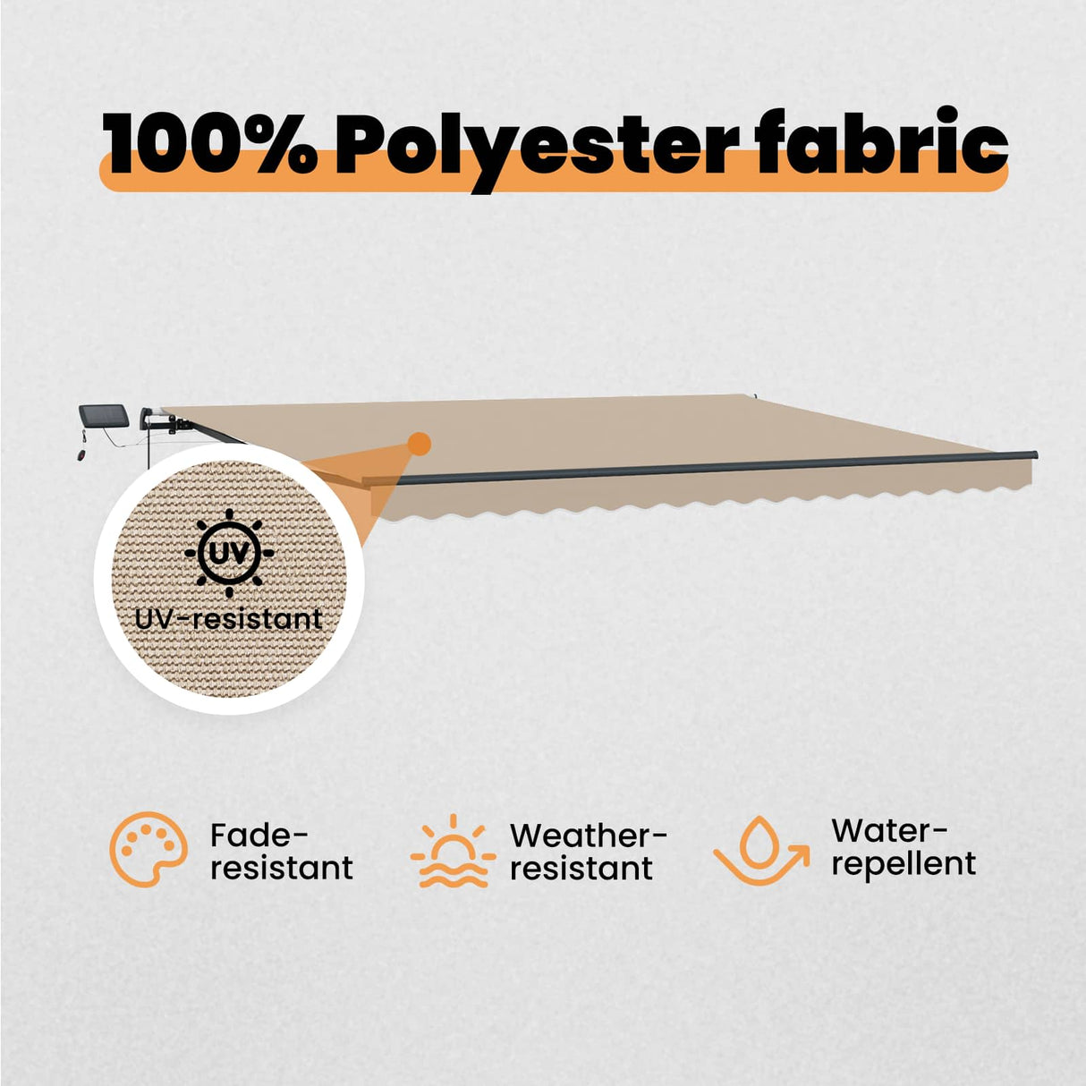 Retractable Awning Beige 400 x 300 cm Fabric and Aluminium