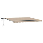 Manual Awning with Solar LED 4 x 3 m Beige 100% Polyester