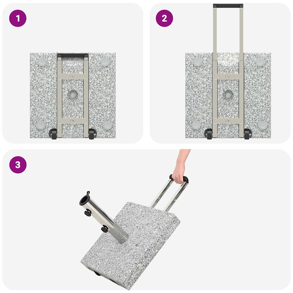 Parasol Base Grey 41 x 41 x 37 cm Granite