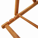 Beach Chair with Cushion Folding 2 pcs Brown Solid Acacia Wood - Low Angle