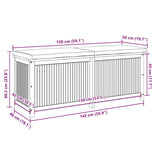 Outdoor Cushion Box 150x50x60.5 cm Solid Wood Acacia - Extra Image