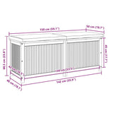 Outdoor Cushion Box 150x50x60.5 cm Solid Wood Acacia