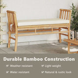 Garden Bench with Cushion Brown 110 x 38 x 65cm Bamboo