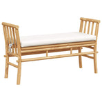 Garden Bench 2 -Seater 110 x 38 x 65cm Bamboo Brown Rectangular