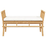 Garden Bench 2 -Seater 110 x 38 x 65cm Bamboo Brown Rectangular