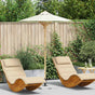 Garden Parasol Round Ø 150 x 210 cm Bamboo Cream White