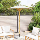 Garden Parasol Cream White Ø 150 x 210 cm Bamboo - Side View