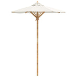 Garden Parasol Cream White Ø 150 x 210 cm Bamboo