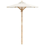 Garden Parasol Round Ø 150 x 210 cm Bamboo Cream White