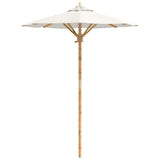 Garden Parasol Cream White Ø 150 x 210 cm Bamboo - Top-Down View