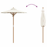 Garden Parasol Cream white 150 x 150 x 210 cm Bamboo - Rear View