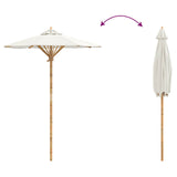 Garden Parasol Cream White Ø 150 x 210 cm Bamboo