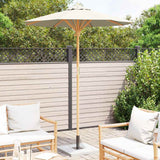 Garden Parasol Cream white 180 x 180 x 230 cm Bamboo - Side View