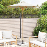 Garden Parasol Cream White Ø 180 x 230 cm Bamboo - Side View