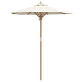 Garden Parasol Cream white 180 x 180 x 230 cm Bamboo - Front View