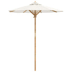 Garden Parasol Round Ø 180 x 230 cm Bamboo Cream White