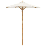 Garden Parasol Cream White Ø 180 x 230 cm Bamboo - Front View