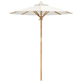 Garden Parasol Cream White Ø 180 x 230 cm Bamboo - Top-Down View