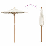 Garden Parasol Cream white 180 x 180 x 230 cm Bamboo - Rear View
