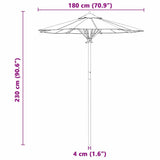 Garden Parasol Cream white 180 x 180 x 230 cm Bamboo - Close-Up Angle