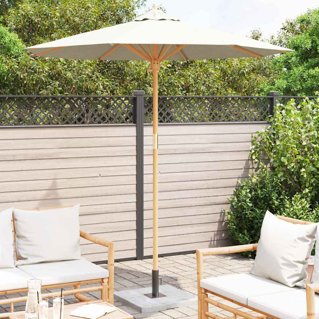 Garden Parasol Cream white 217 x 217 x 230 cm Bamboo