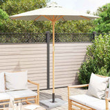 Garden Parasol Cream white 217 x 217 x 230 cm Bamboo - Side View