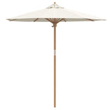 Garden Parasol Cream white 217 x 217 x 230 cm Bamboo - Front View