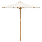 Garden Parasol Round Ø 217 x 230 cm Bamboo Cream White