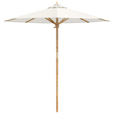Garden Parasol Cream White Ø 217 x 230 cm Bamboo